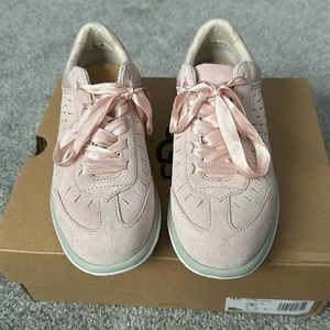 Pink UGG suede sneakers